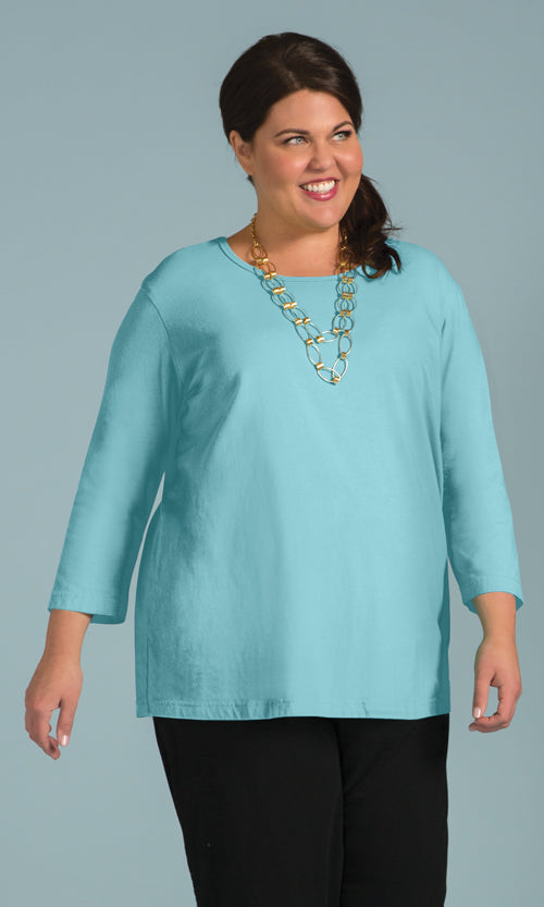 3/4 Sleeve U Neck Top