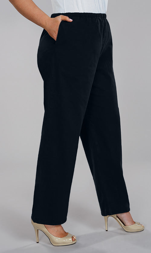 Wide Leg Stretch Twill Pants