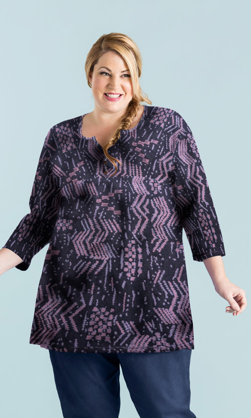 3/4 Sleeve Henley Tunic