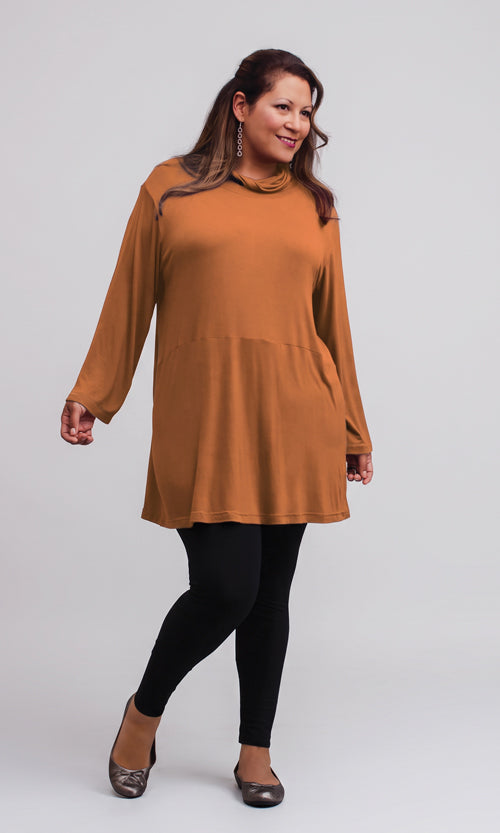 Cowl Neck Turtleneck Tunic