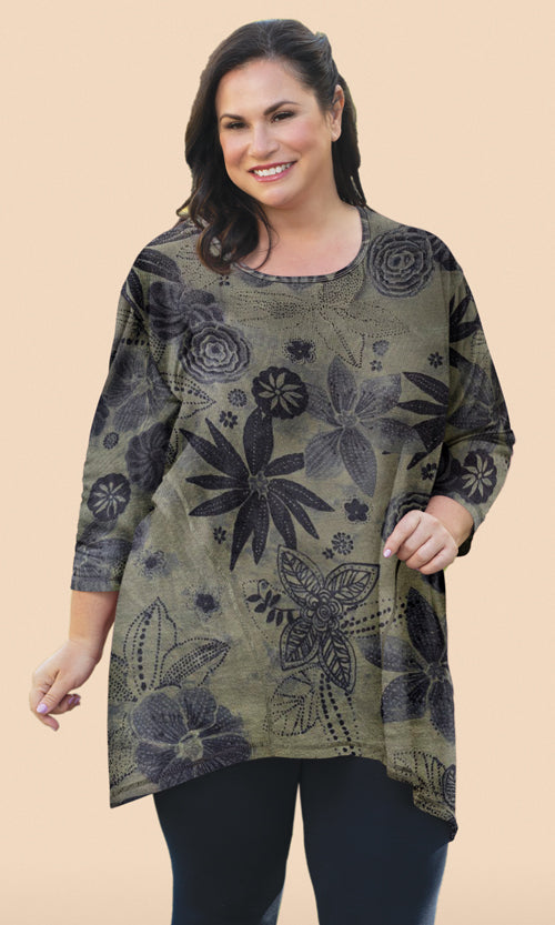 3/4 Sleeve Side Panel Tunic