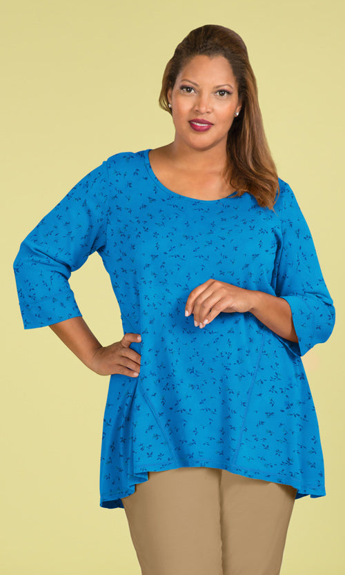 Soft Knit 3/4 Sleeve Side Panel Tunic
