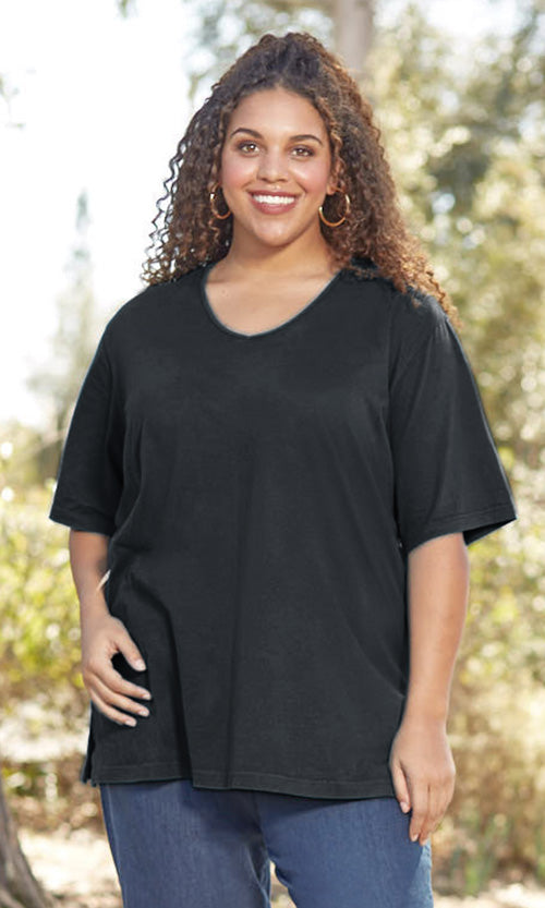 Short Sleeve V Neck Top