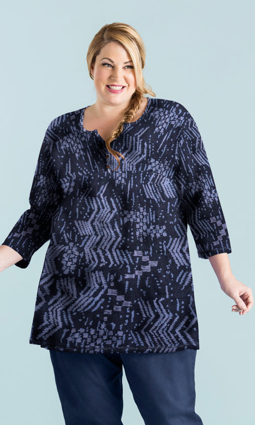 3/4 Sleeve Henley Tunic