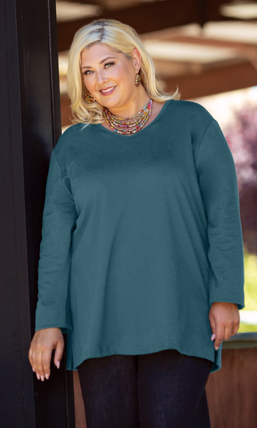 Long Sleeve U Neck Top
