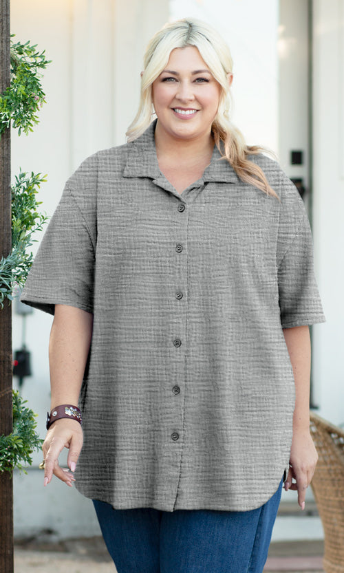 Parker Soft Washed Bubble Gauze Oversize Shirt