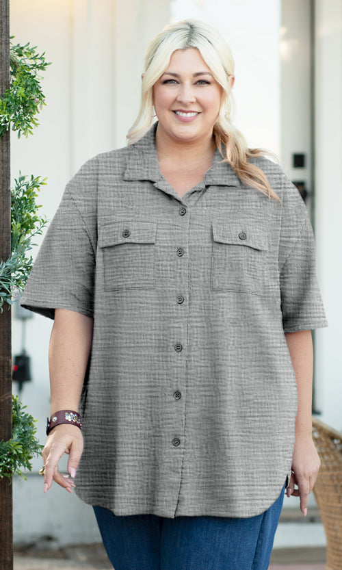 Parker Soft Washed Bubble Gauze Oversize Shirt