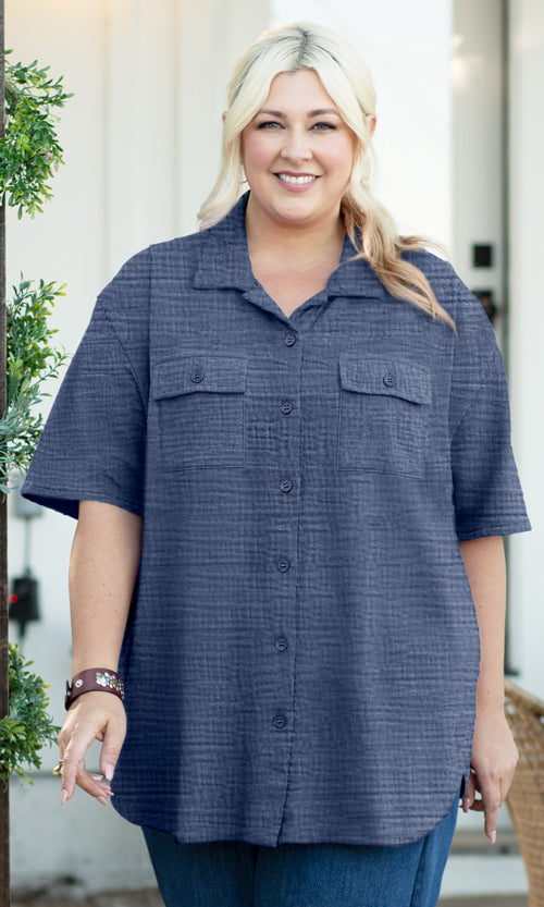 Parker Soft Washed Bubble Gauze Oversize Shirt