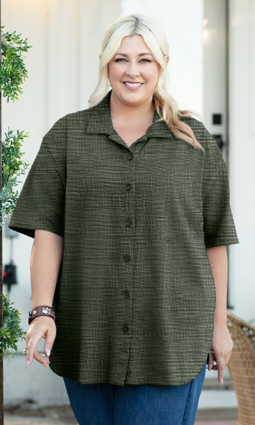Parker Soft Washed Bubble Gauze Oversize Shirt