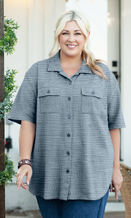 Parker Soft Washed Bubble Gauze Oversize Shirt