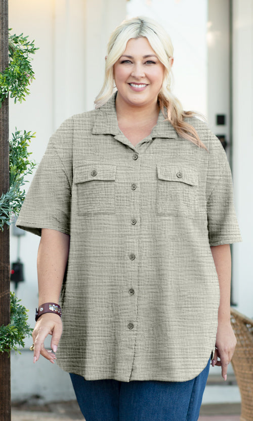Parker Soft Washed Bubble Gauze Oversize Shirt