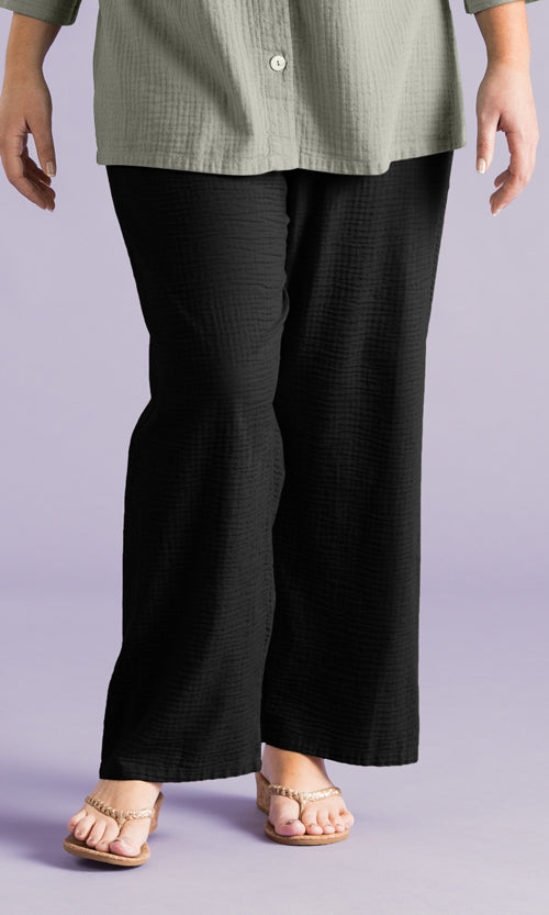 Parker Soft Washed Bubble Gauze Wide Leg Pant
