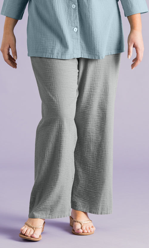 Parker Soft Washed Bubble Gauze Wide Leg Pant