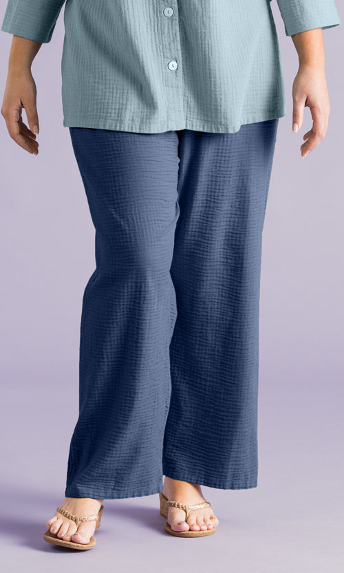 Parker Soft Washed Bubble Gauze Wide Leg Pant