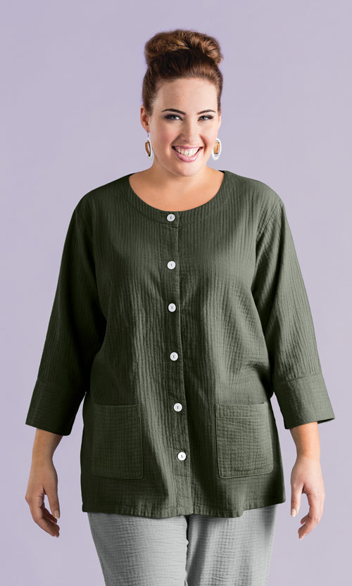 Parker Soft Washed Bubble Gauze Shirt Jacket