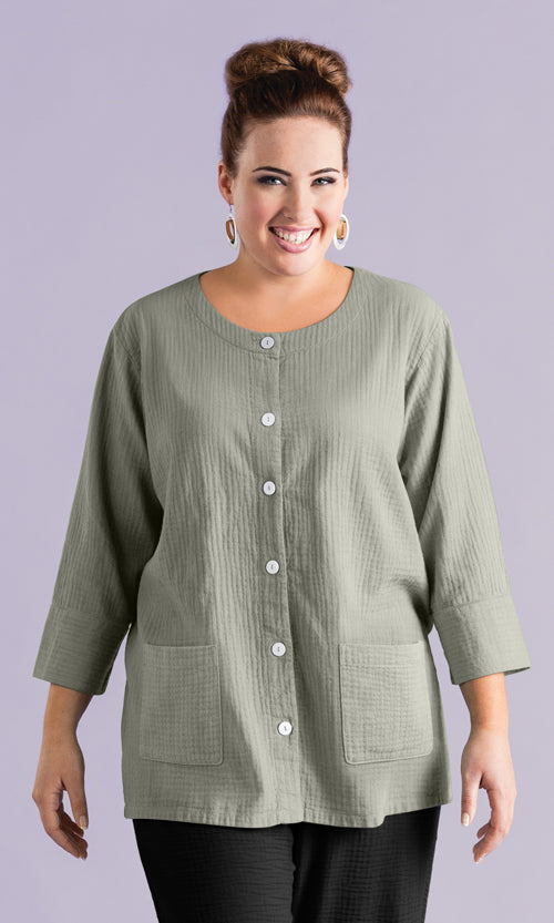 Parker Soft Washed Bubble Gauze Shirt Jacket