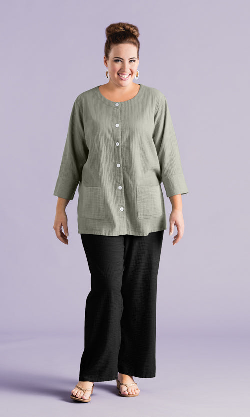Parker Soft Washed Bubble Gauze Wide Leg Pant