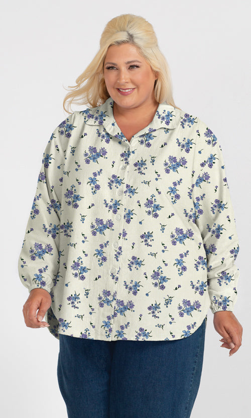 Printed Long Sleeve Oversize Shirt